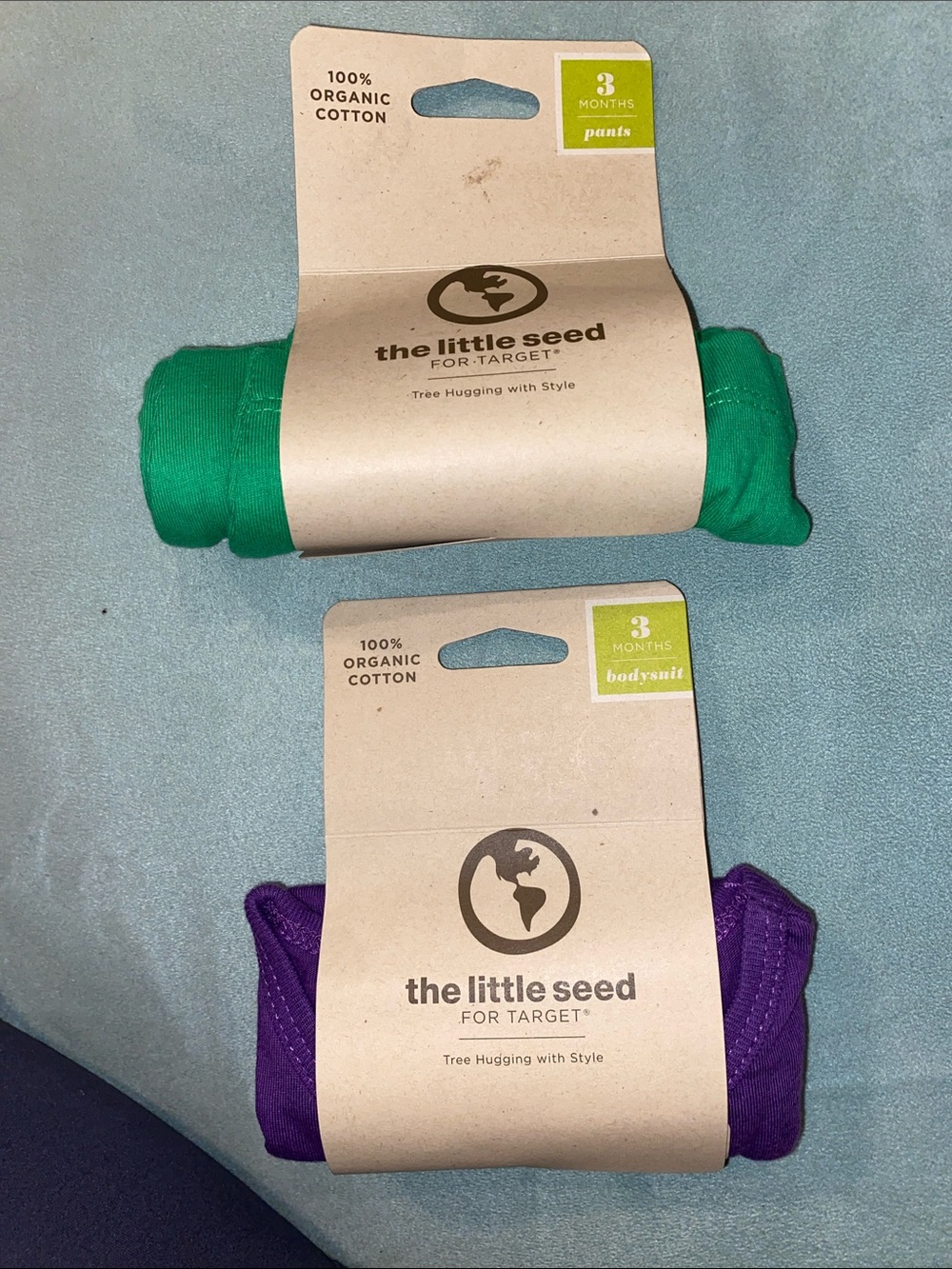 Target Baby Matching Set Green and Purple Organic Cotton